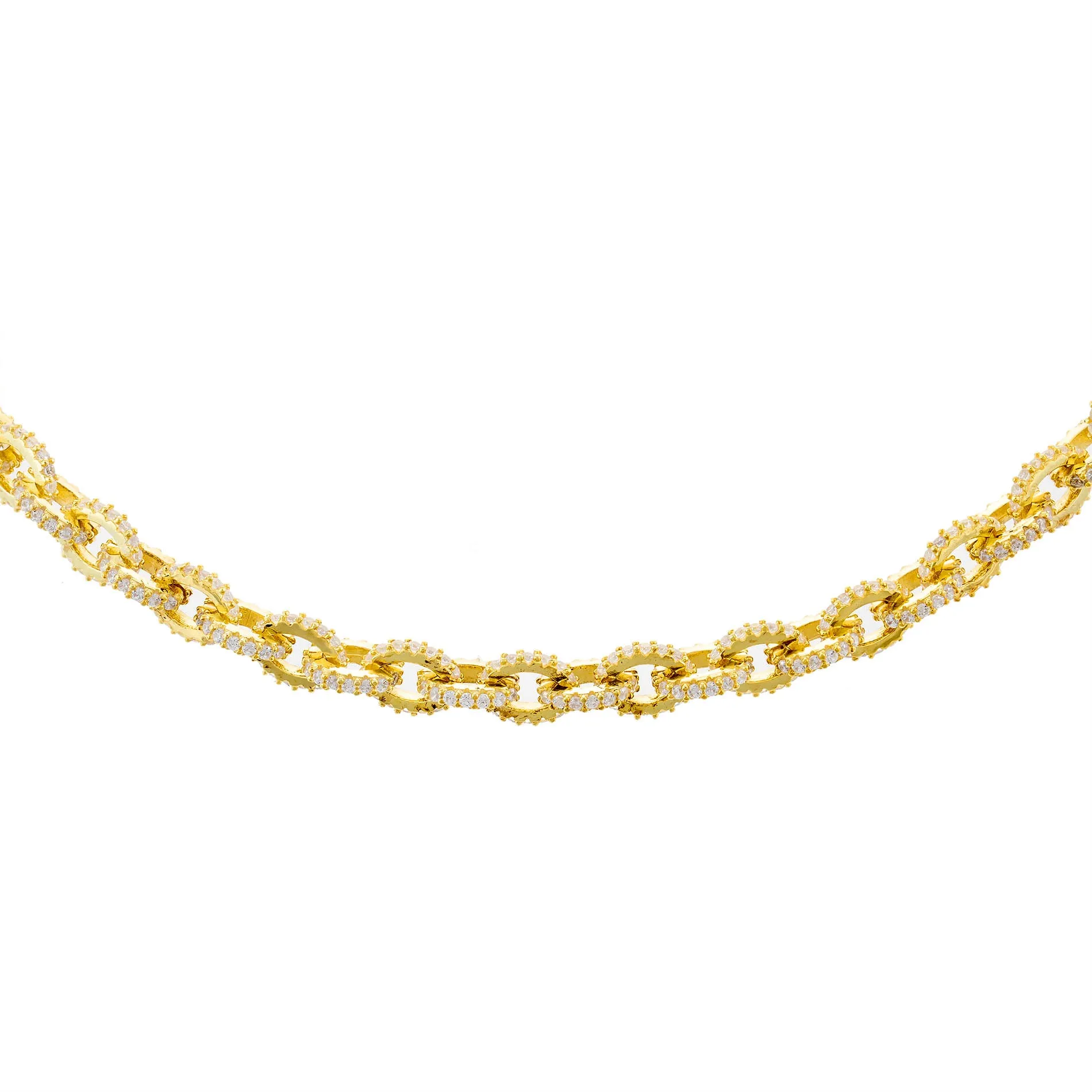 Pavé Circular Link Necklace