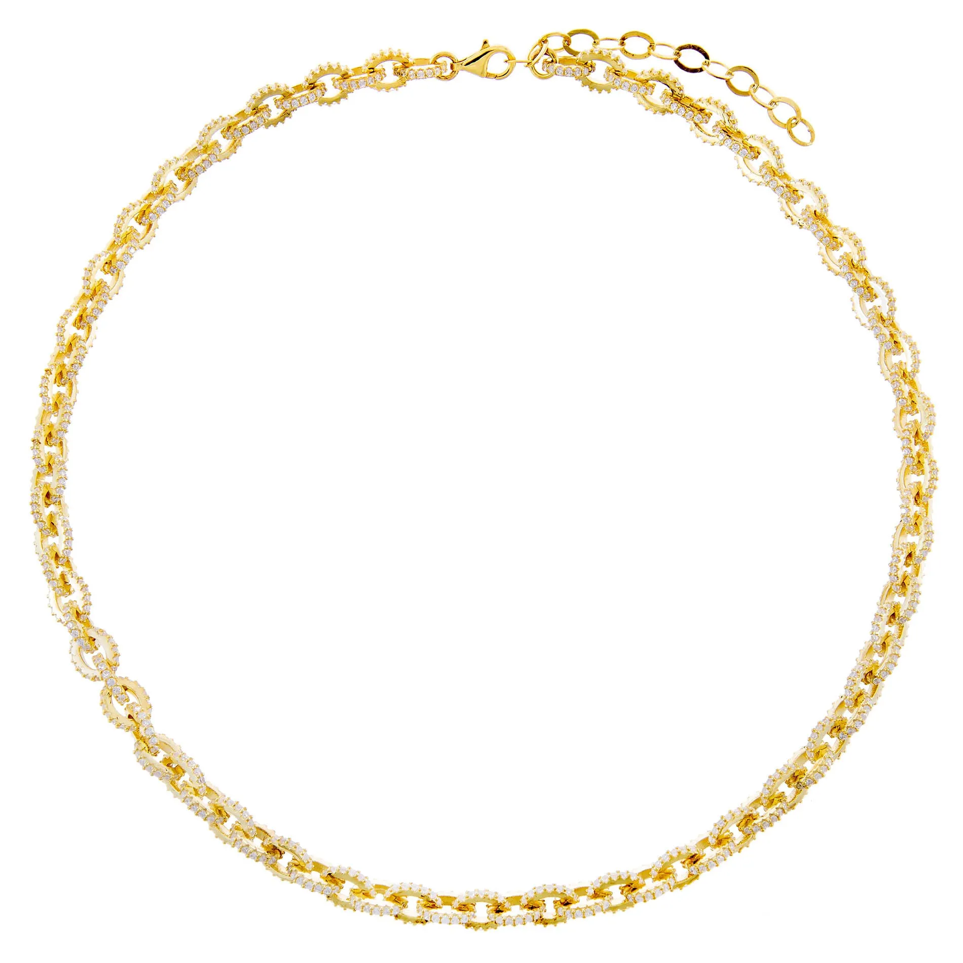 Pavé Circular Link Necklace