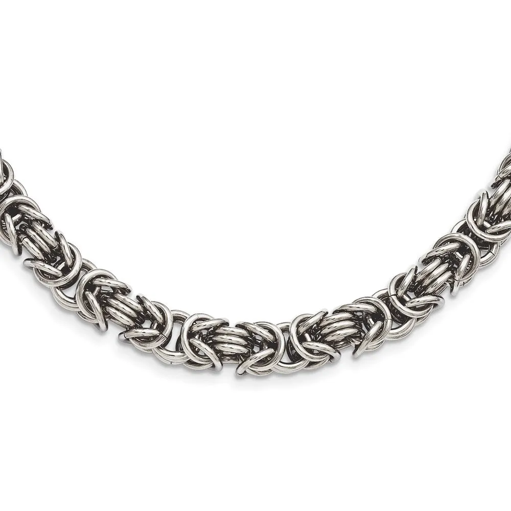 Stainless Steel Polished Fancy Link 22in Necklace